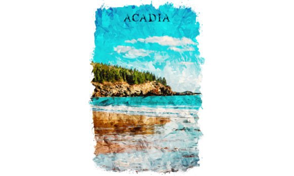 Acadia U.S.A. Watercolor Poster: A Designer’s Review for Branding and Creative Projects