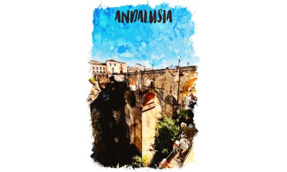 Andalusia Europe Watercolor Poster & Illustrations