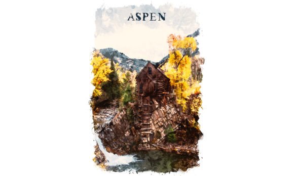 Aspen U.S.A. Watercolor Poster: A Fresh Illustration for Blog & Editorial Design