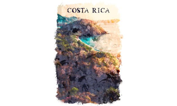 Costa Rica South America Watercolor Illustrations for Blog Design and Content Publishing