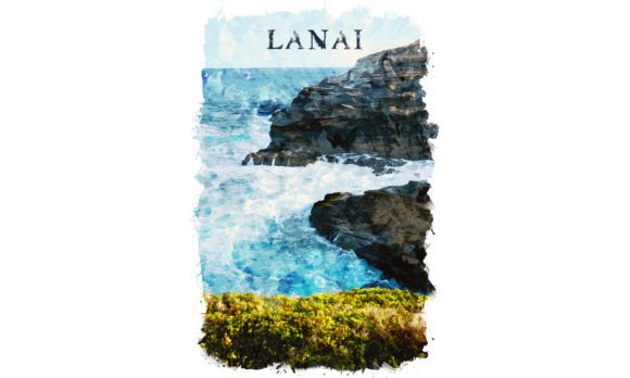 Lanai U.S.A. Watercolor Poster: A Fresh Illustrations Pick for Local Branding