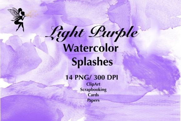Light Purple Watercolor Splash Illustrations for Soft, Elegant Branding