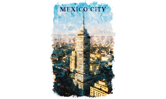 Mexico City Central America Watercolor Illustrations for Modern Branding