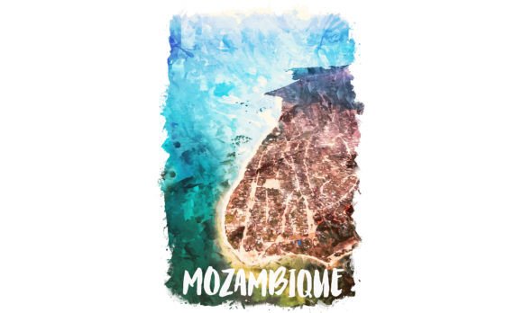 Mozambique Africa Watercolor Poster & Illustrations