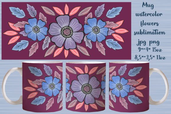 Mug Watercolor Flowers Sublimation: A Soft, Versatile Illustration for Modern Branding