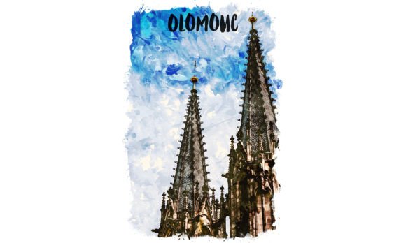 Olomouc Europe Watercolor Poster & Illustrations
