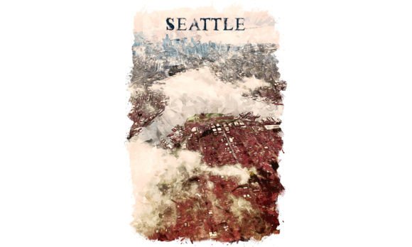 Seattle USA Watercolor Poster: A Versatile Illustration for Bloggers & Digital Publishers