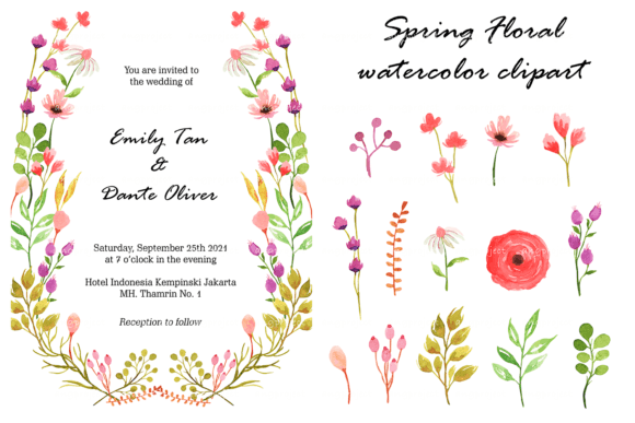 Spring Floral Watercolor Clipart PNG Review