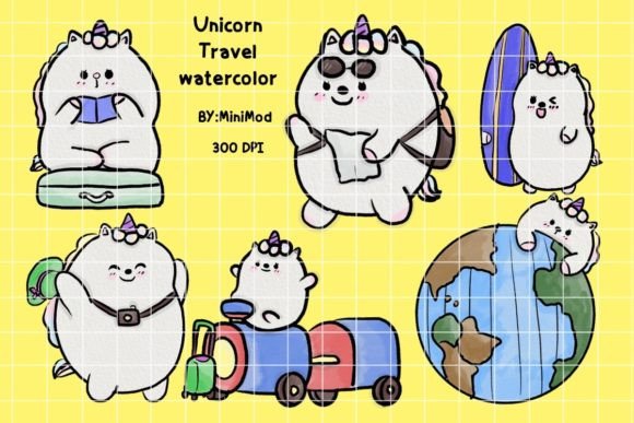 Unicorn Travel Watercolor Illustrations Review