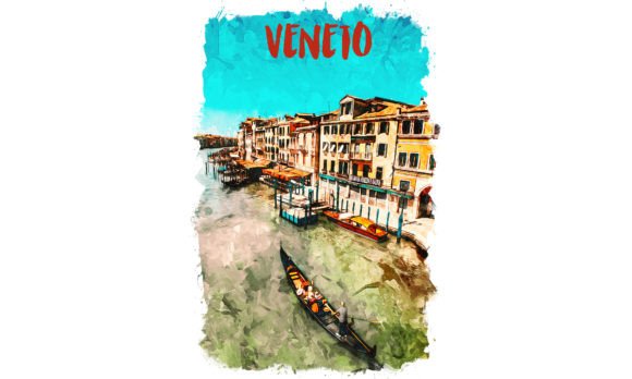 Veneto Europe Watercolor Poster & Illustrations