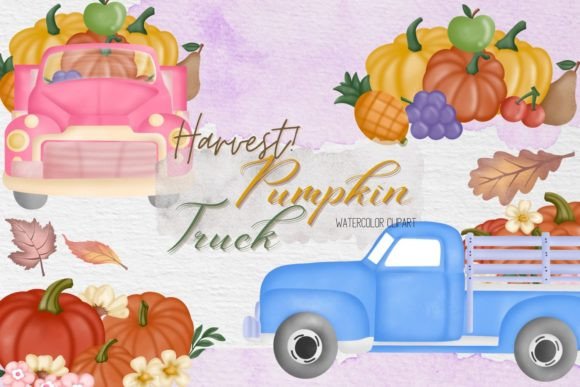 Watercolor Autumn Truck Illustrations Review