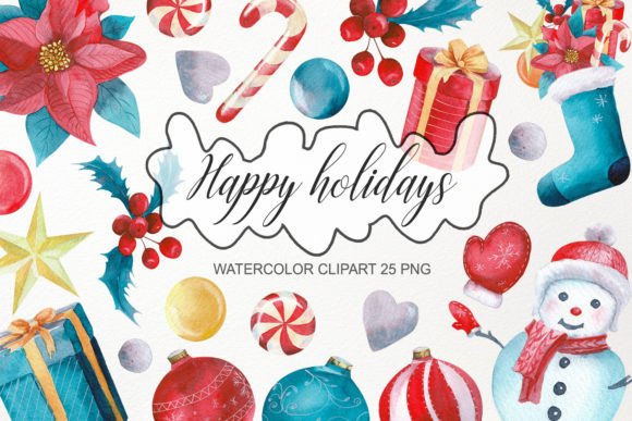 Watercolor Baby Christmas Clipart PNG Review