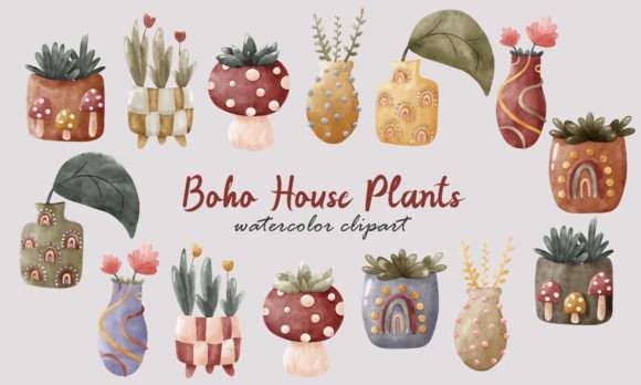 Watercolor Boho Plants in Pot: A Designer Review