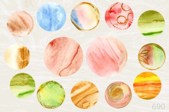 Watercolor Brush Paint Circle Bundle690 Review