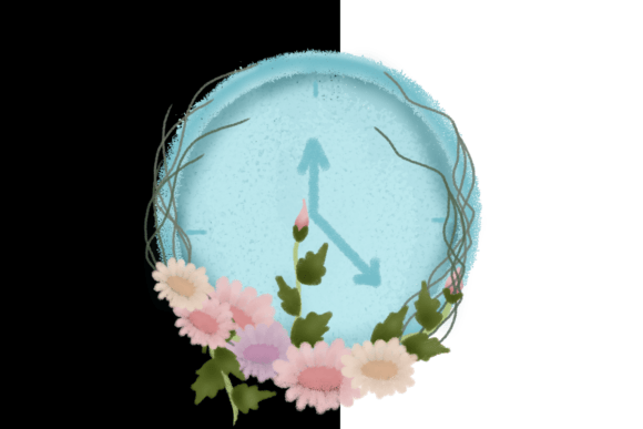 Watercolor Clock Illustration for Digital Sellers