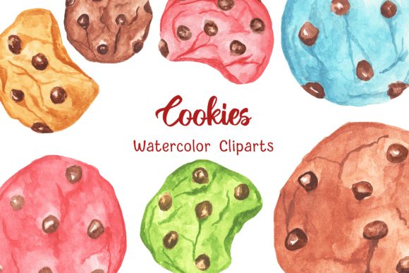 Watercolor Cookies Clipart PNG & Illustrations