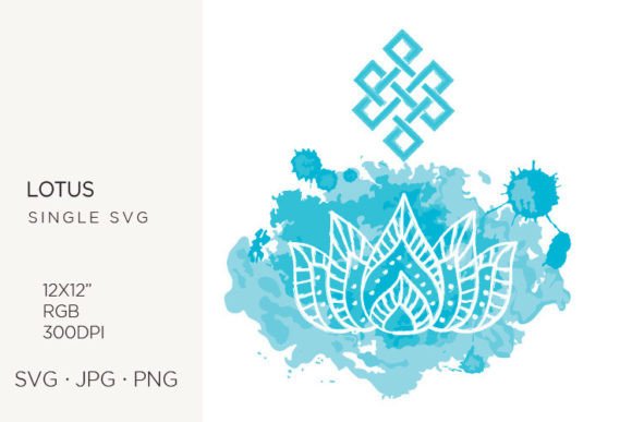 Watercolor Splash Lotus Flower, Svgi & Illustrations