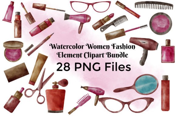 Watercolor Women Cosmetics Clipart PNG Review