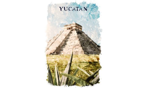 Yucatan Central America Watercolor Illustrations for Digital Sellers